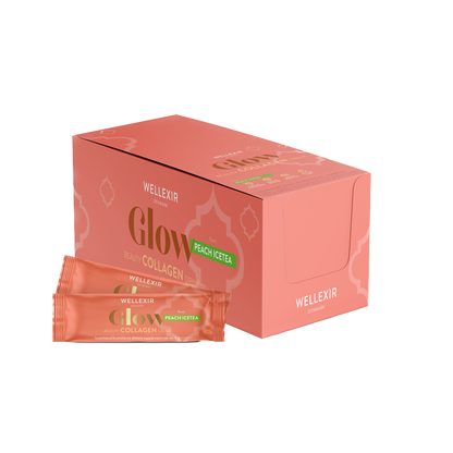 Glow collagen peach icetea 50 sachets