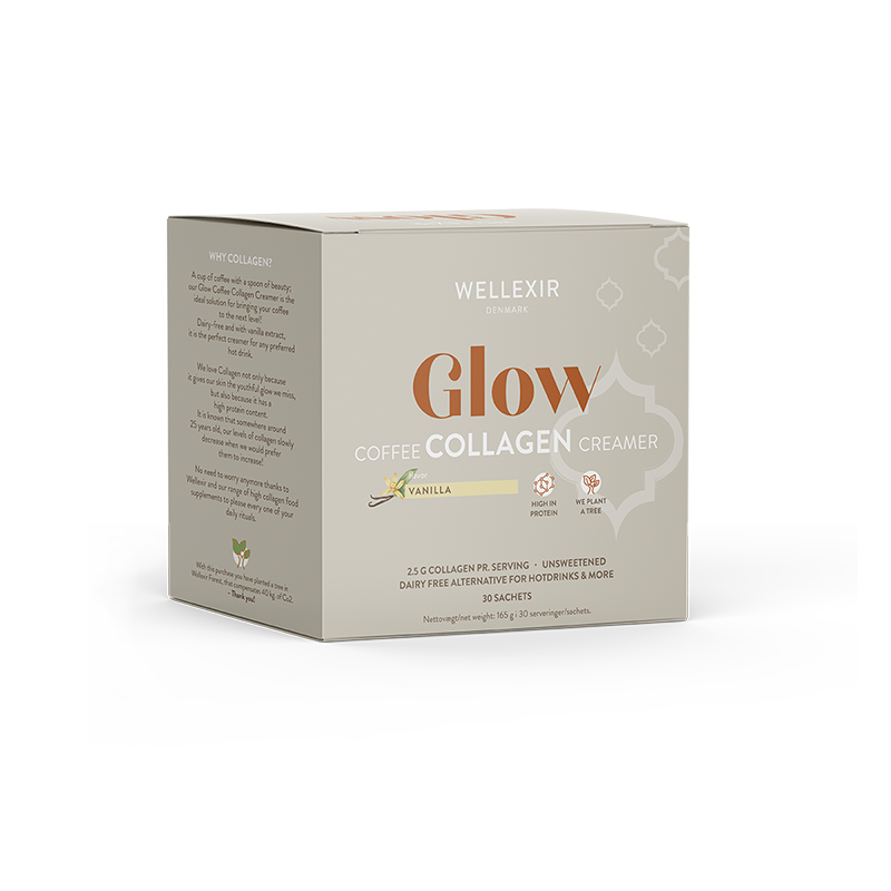 Glow collagen coffee creamer vanilla Box with 30 sachets - WELLEXIR
