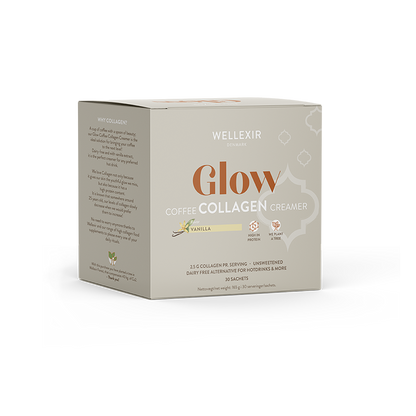 Glow collagen coffee creamer vanilla Box with 30 sachets - WELLEXIR